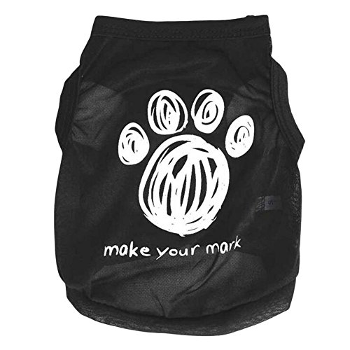 WEI QIU Small Pet Costume Dog Cat Shirt Small Clothes Vest T Shirt with Paw Print