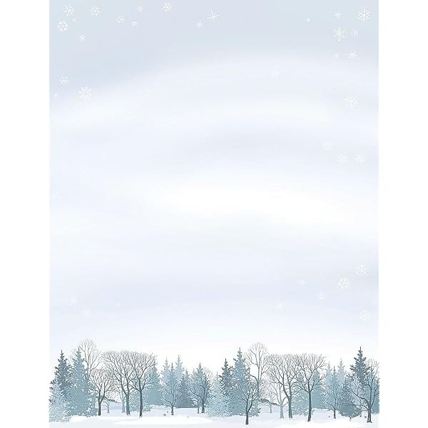 Winter Friends Holiday Christmas Stationery Paper - 80 Sheets Letter Size (8.5x11"), 60lb Text Stock For Inkjet/Laser