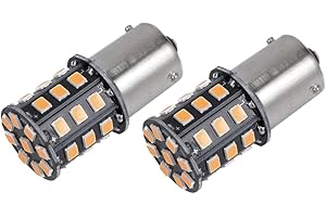 BlyilyB 2-Pack 9-30V BAU15S PY21W 7507 High Brightness Low Power Amber Yellow LED Bulbs Replacement For Turn Signal Lights