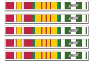 HJ MEDIA US Army Vietnam Service Ribbon 5 Pack Waterproof Vinyl Window Bumper Sticker Decal Large Size 8"