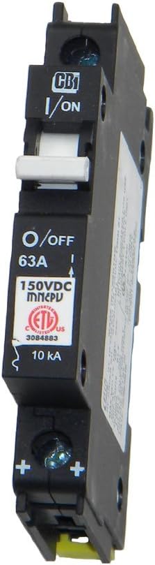 DIN Rail Mount Combiner PV Breaker - 63 Amp, 150 Volt Dc, | MNEPV63