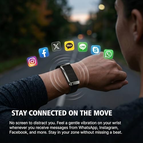 EGQINR Smart Bracelet for Men Women, 9mm Ultra-Thin Fitness Tracker with 24/7 Heart Rate, SpO2, Blood Pressure & Sleep Monitor, 170+ Sports Modes, Vibration Alerts, Dual Straps (Silicone & Nylon)