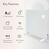 Devola 2500W Wifi Smart Electric Glass Panel Heater White view 2