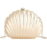 Women Seashell Evening Bag Purse Mermaid Chain Strap Clutch Handbag Shoulder Bag | Seashell, Mermaid, Chain Strap