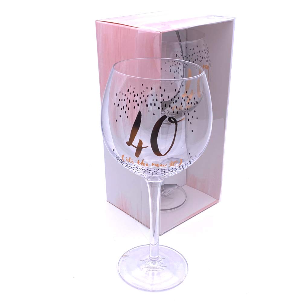 widdop 40th Birthday Luxury Gin Glass Gift Boxed