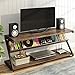 LITTLE TREE TV Stand, Entertainment Center with Shelves for 60 Inches TVs, Large 3-Tier Media Stand with Metal Frame, Industrial Rustic TV Console Table for Living Room