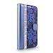 S7 Edge Case, Galaxy S7 Edge Case, Cellularvilla [Diamond Jewel] Embossed Flower Design Premium Pu Leather Wallet Case [Card Slots] Folio Flip Cover for Samsung Galaxy S7 Edge (Navy Blue Bling)