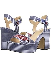 nine west Women 's fontayah tela sandalia de tacón
