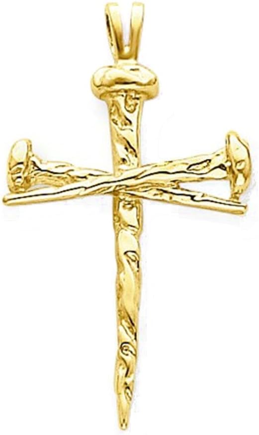 CKL International 14k Yellow Gold Cross Nail Pendant Charm