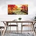 Modern Canvas Painting Wall Art Fall Style Autumn Red Trees Forest Mountain Waterfall Stream Water Picture Canvas Print for Living Room and Home Decor Office Gifts Artwork Ready to Hang 20