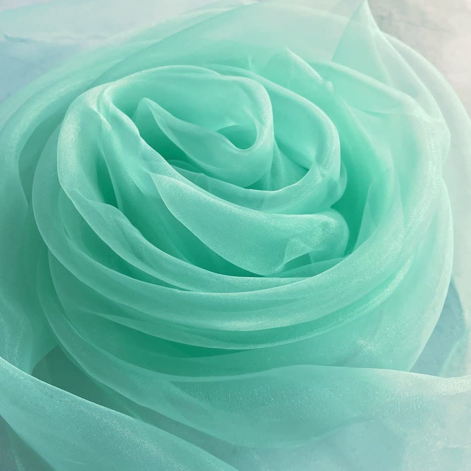 Megachest 145CM Wide Soft Organza Dress Fabric Fancy Costumes Decorations 50 Colors(Aqua, 5 Meters)