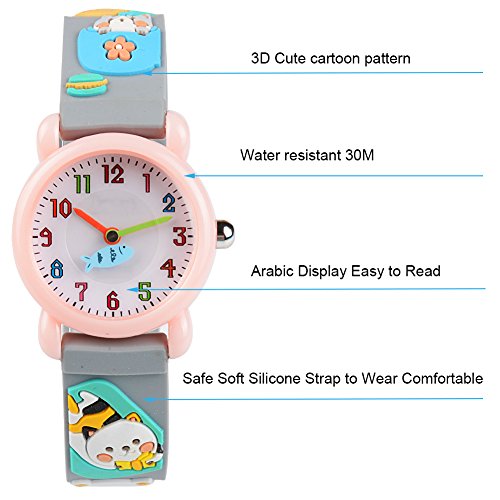 image for Venhoo Kids Watches Cartoon Waterproof Silicone Children Wristwatches 