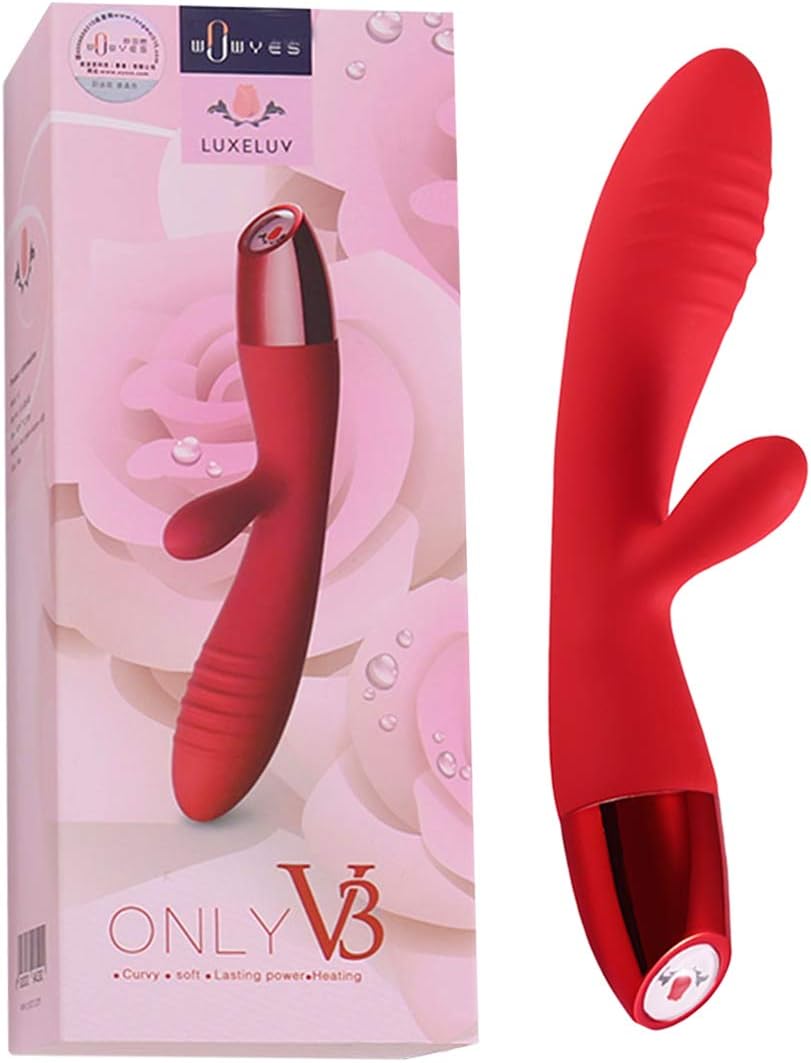 100% Waterproof Wand Massager - 10 Heating medical Mode by Dual Powerful Motors - Used to Relieve Muscle Pain After Exercise- Medical Grade Silicone（red）