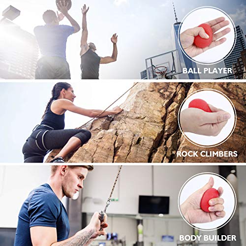 Peradix 3 Piezas Anti estrés Bolas, Fortalecedores de Mano, Pelota de Agarre - Huevo para Ejercicios y Rehabilitación Fortalecimiento de Manos y Dedos (3 Niveles de Resistencia)