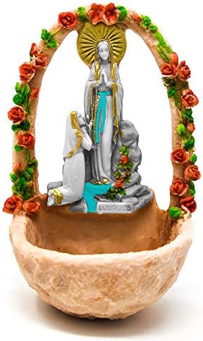 Apparition Font with a Bottle of Lourdes Holy Water & Lourdes Prayer Card