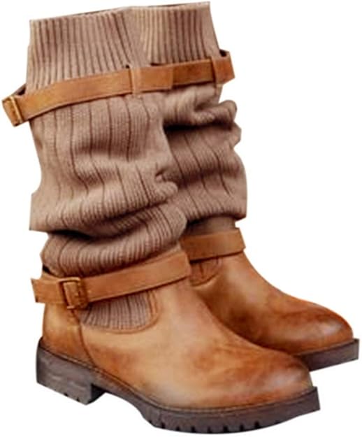 Women Low Heels Sock Boots Flat Stylish Sexy Stretch Boots Trekking