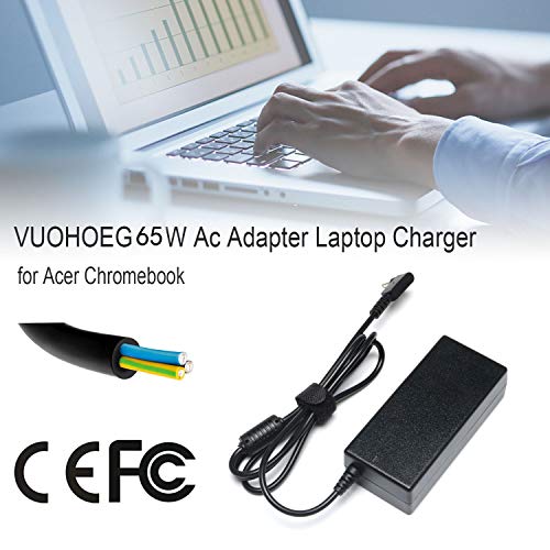 N15Q8 Laptop AC Adapter Charger Replacement for Acer Chromebook CB3 CB5 11 13 14 15 R11 R13 A13-045N2A N15Q9 C731 C738T CB3-532 CB3-431 CB3-131 PA-1450-26 Power Supply Cord- 45W - Thumbnail 2