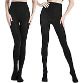 MANZI 2 Pairs Fleece Lined Tights Winter Warm Thermal Tights for Women Opaque Pantyhose 400D
