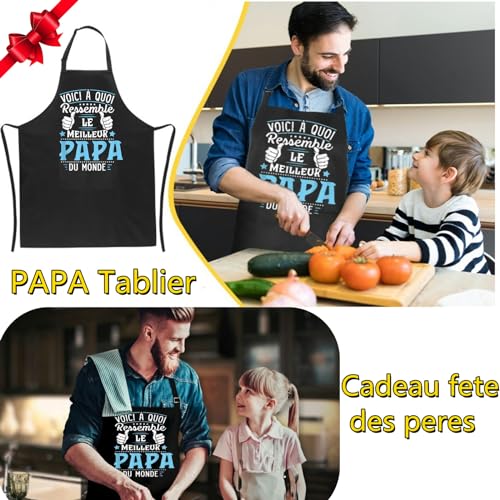 Gkmamrg Father's Day Gift Apron - Dad Gift - Adjustable Apron Chef Aprons for Kitchen, BBQ, Gardening, Restaurant, Barbecue, Coffee Gift Father