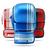 Sanabul Core 7 oz Hybrid Gloves (Blue/Silver, L/XL)