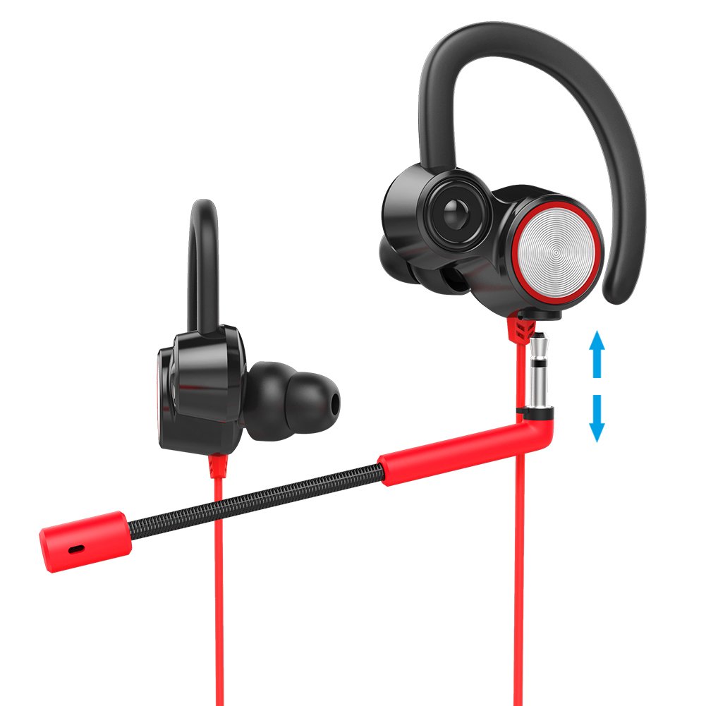 Professional Mobile Gaming Headset, Headphones with Dual Microphone, Dual Driver,Noise Cancelling, High-fidelity Stereo Earphones, Comfort-Fit for Smart Phone/PC/Nintendo Switch/XboxOne/PS4 (Red)
