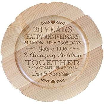 anniversary 20th plate milestones engraved lifesong personalized husband wife usa custom happy