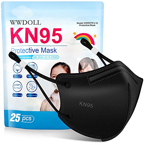 Kids KN95 Face Mask 25 Pack WWDOLL 5Layer Disposable Kids Masks with