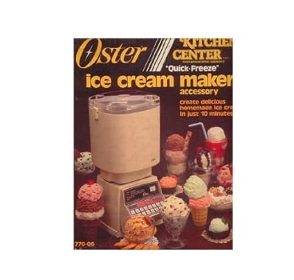 Vintage 1985 Oster Kitchen Center Quick Freeze Ice Cream Maker