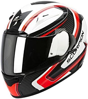 Scorpion Helmets #EXO 2000 CARB WHT/RED/BLK MED