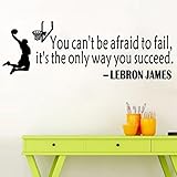 Sunbona Creative DIY Athletic Sport Basketball Fan Quotes Dunk Wall Stickers Sports Wall Decals Decor Wall Stickers for Kids/Baby/Boys/Men Room Bedroom Livingroom Classroom Wall Decorations (Black)