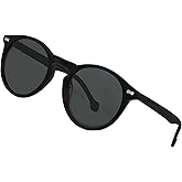 FreeFineTech Polarized Sunglasses UV400 Protection Acetate Frame Metal Vintage Round Sunglasses for Men and Women