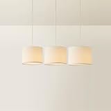 MiniSun Nesting Fabric Ceiling Light Shades Cream Pack of 3 S M L 30cm
