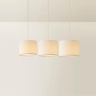 MiniSun Nesting Fabric Ceiling Light Shades Cream Pack of 3 S M L 30cm