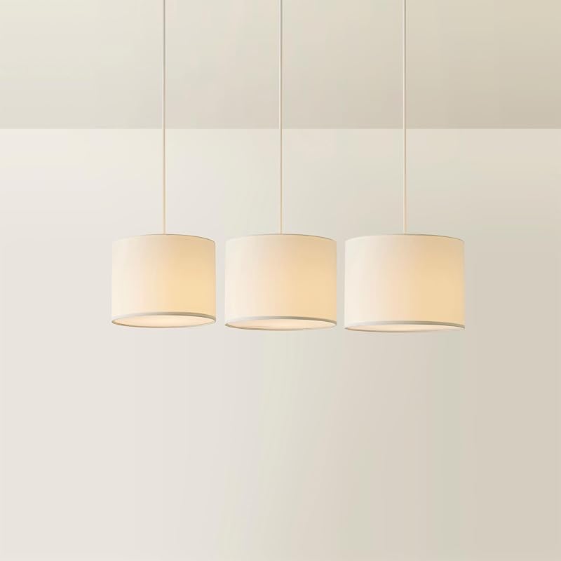 MiniSun Nesting Fabric Ceiling Light Shades Cream Pack of 3 S M L 30cm
