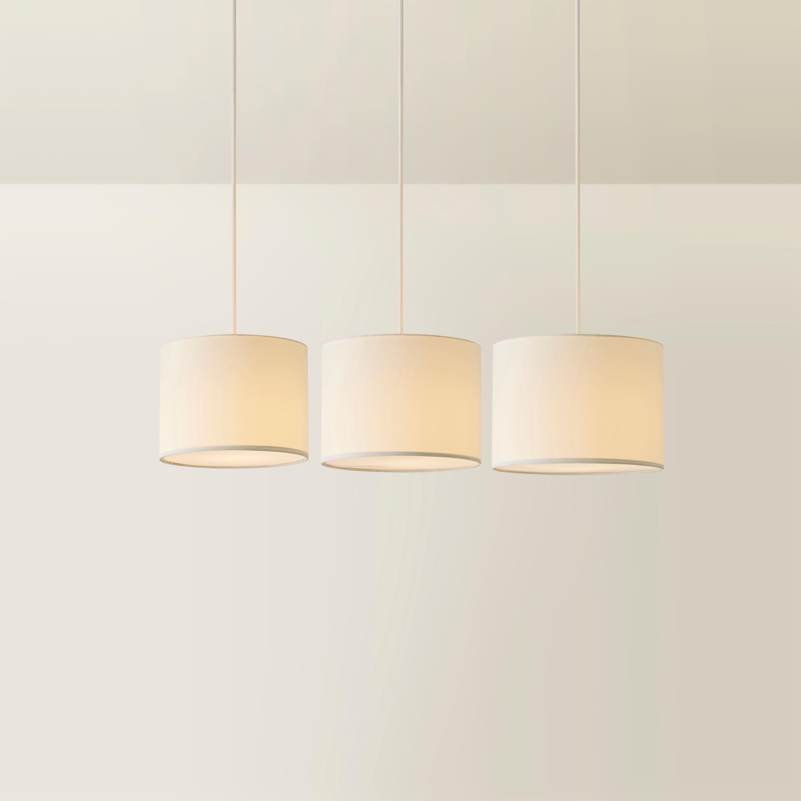 MiniSun | Nesting Fabric Ceiling Light Shades in Cream | Lamp Shades, Home Décor & Improvement Essential | Pack of 3 [S/M/L] | 30cm Shade Width | 30, 28 & 26cm Depth | 22, 21 & 20cm Height