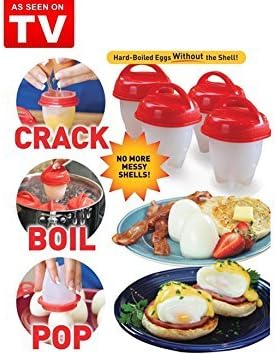 Egglettes Egg Cooker Hard &amp; Soft Maker Egg Cooker,BPA Free, Non Stick Silicone, As Seen On TV (6PACK)