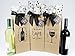 Wine Bottle Gift Bags for All Occasions. Set of 6 Includes Gift Wrap Tissue Paper & Tag plus Twist-Tie Bows. Bags Made in USA of 100% Recyclable Materials. Pack of 6 Single-Bottle Bags, Kraft Brown.