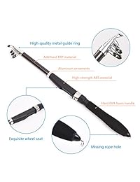 Walsilk Spinning Kit completo para caña de pescar y carrete de pesca, caña de pescar telescópica de viaje con línea de carrete Estuche para bolsa de ganchos, organizador de equipo de pesca para niños y adultos