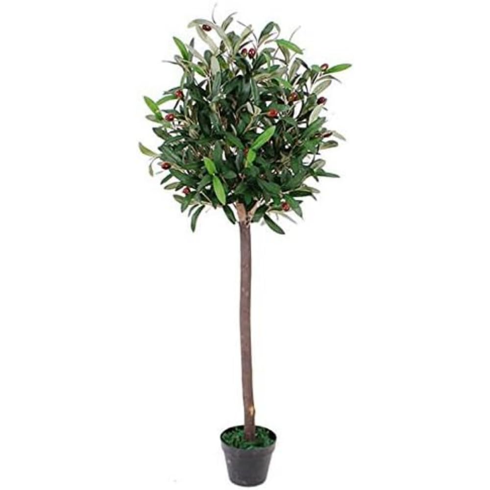 Leaf Design UK Artificial Olive Tree in Black Plastic Pot