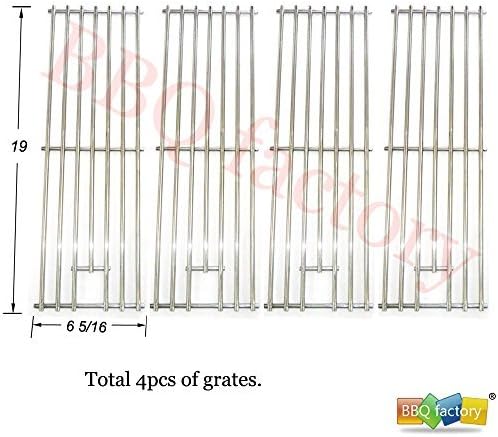 bbq factory JCX631 (4-Pack) Replacement Gas Grill Parts Stainless Steel Cooking Grid Grate for Brinkmann, Grill Chef, Kenmore Sears, K-Mart, Saturn Model Grills