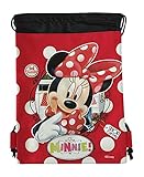 Disney Minnie Mouse Authentic Licensed Drawstring Bag Backpack (Red)