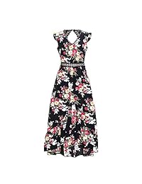 Vestido de verano para mujer con cuello redondo y sin mangas, informal, elegante