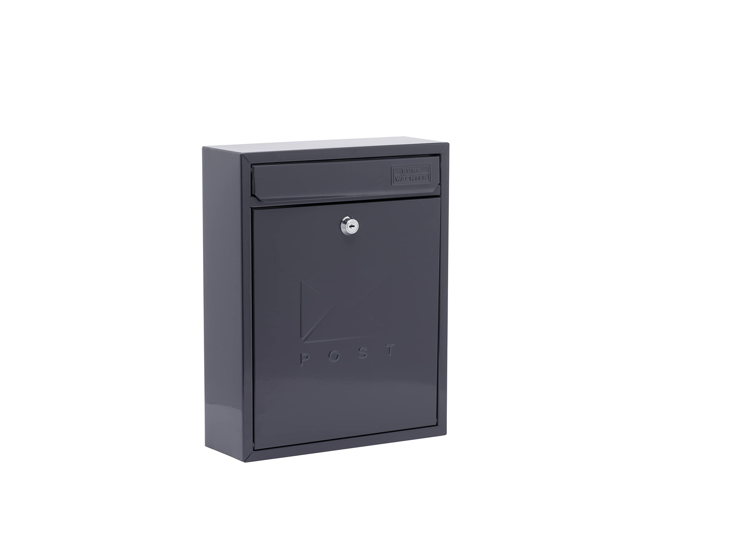 Burg-Wachter MB05A Anthracite Compact Wall Mounted Galvanised Steel Postbox - 26x33x9cm