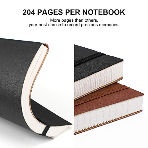 RETTACY Composition Notebook 2 Pack - B5 Notebooks and Journals with Soft Leather Cover,408 Pages,100gsm Thick Lined Paper,7.6 X 10 - Thumbnail 4