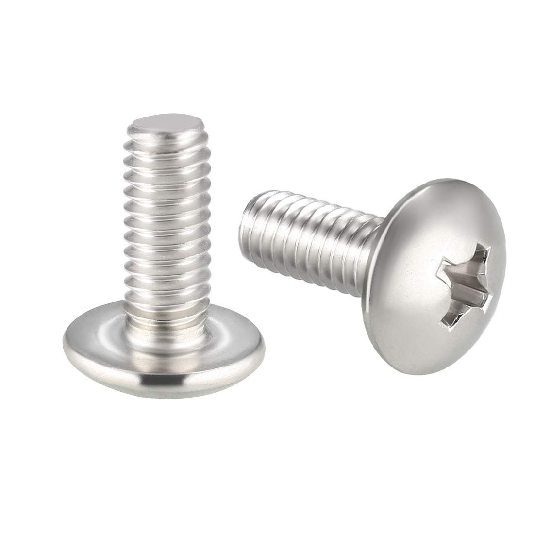 sourcing map Machine Screws, M4x10mm Phillips Screw, 304 Stainless Steel, Fasteners Bolts 50Pcs