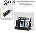 G.U.S. Multi-Device Charging Station Dock & Organizer - Multiple Finishes Available. for Laptops, Tablets, and Phones - Strong Build, Black Leatherette with 4-Port USB Power Strip