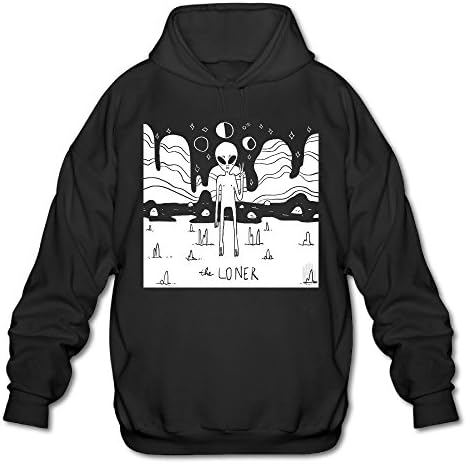 Alien Cartoon Lightweight Juniors Pullover Hooded Sportswear MEN'S Edgy Long Sleeve Hoodie Sweatshirt No Pockets