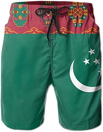 Kuswaq FLag Of Turkmenistan Men Outdoor Water Sports Men's Beach Short With Pocket