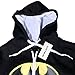 URAQT Unisex Batman Superman Print Hooded Zip Front All In One Piece Onesie Jumpsuit Black, L