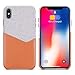 lopie [Sea Island Cotton Series] Slim Card Case Compatible for iPhone Xs Max 2018, Fabric Protection Cover with Leather Card Holder Slot Design - Light Brown